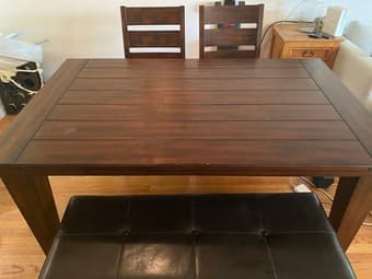 Dining table with chairs and bench 1