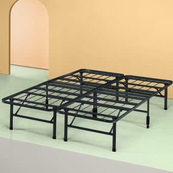 Full-size bed sale: mattress and metal bed frame 1