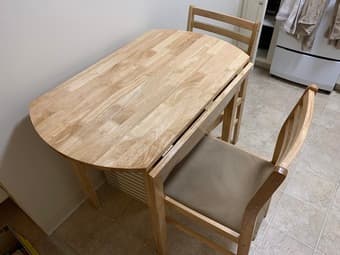 3-Piece Dining table+chairs set - Beige Color 3