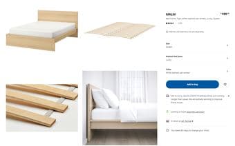 Ikea queen size bed + mattress 2