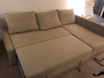 FRIHETEN Sleeper sectional,3 seat w/storage, beige 2