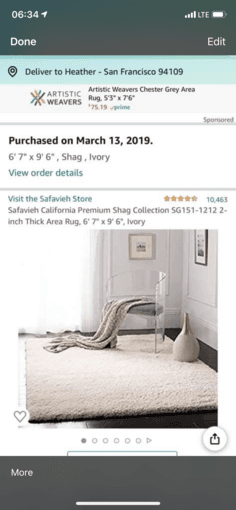 Large ivory rug - 6’7 x 9’6 2