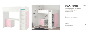 IKEA pink Loft bed 1