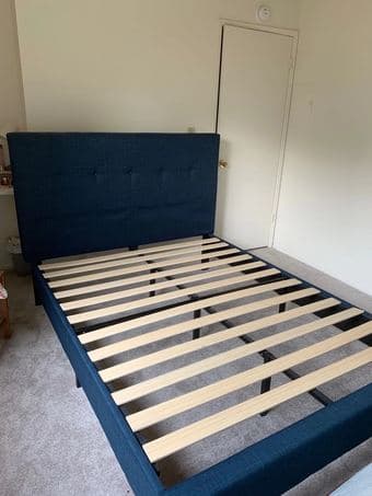 queen size bed + mattress + ikea mattress topper 3