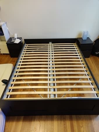 Queen bed (frame + mattress) 2