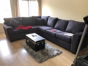 Large blue-grey sectional couch 1