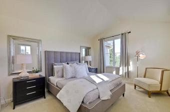 Master bedroom with full bath in Mountain View in a 3b3b condo 2