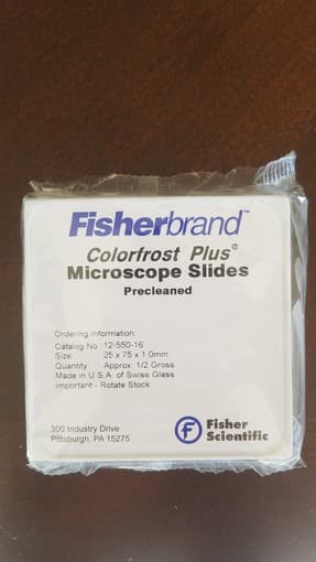 FisherBrand Colorfrost Plus Miscroscope Slides Precleaned 1