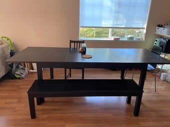 Extendable dining table with bench 2