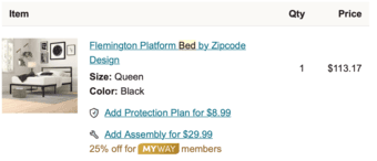 queen size platform bed frame with headboard, mattress directly on top 1