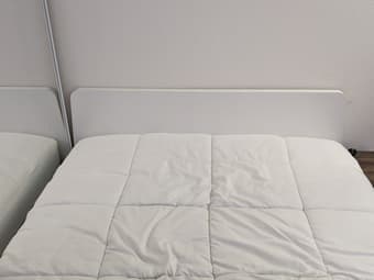 Full Size IKEA Bed frame with mattress and Hospitology Topper 1