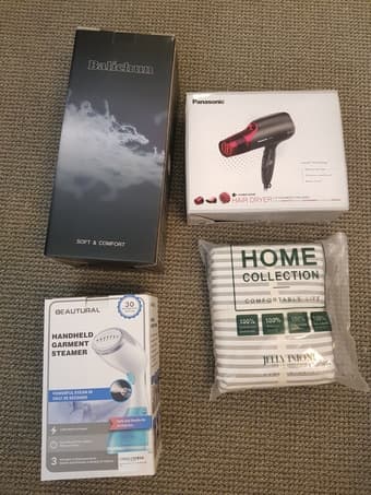 Brand New in box [Comforter, Duvet cover, Steamer, Hair dryer] 1