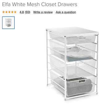 The container store closet drawers (original value: $155+tax) 1
