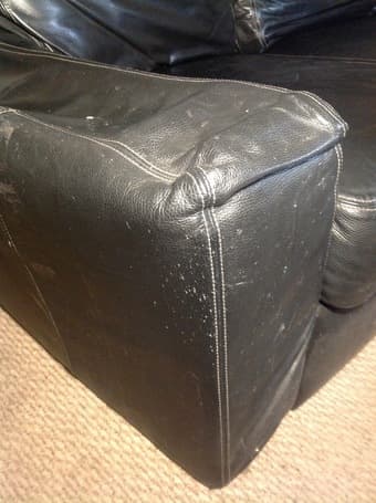 Black Leather 3-seater Couch 3