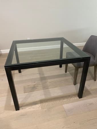 Room&Board Parsons square glass table 1