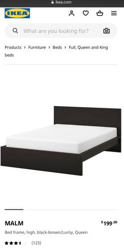 IKEA Queen Bed Frame and Mattress 3