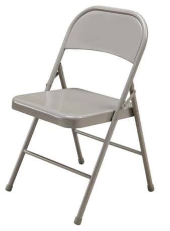 Beige Metal Stackable Folding Chair 1