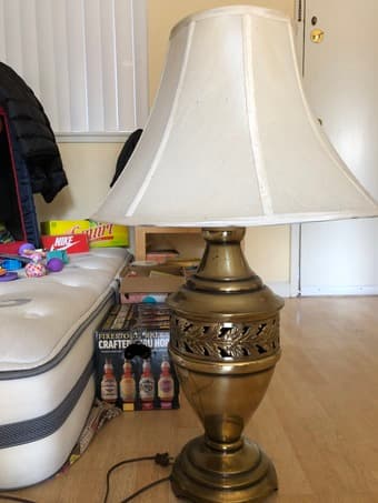 lamp, square table, chair 1