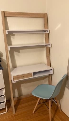Ladder Desk/Shelf and Chair Set; Like New 1
