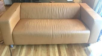 Faux leather couch 1