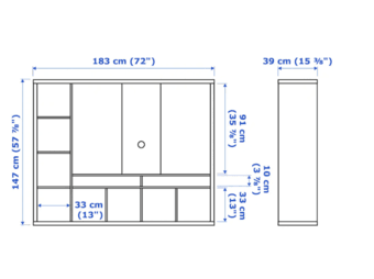 Ikea wall unit for TV, display, storage, books 2