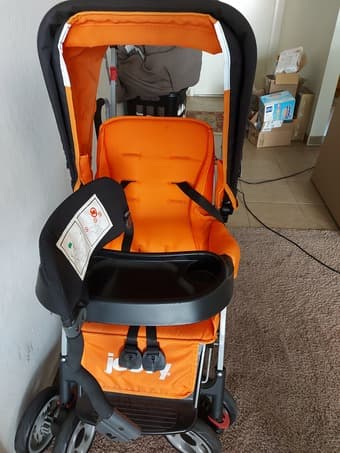 Caboose ultralight sit stand tandem stroller with chicco keyfit adapte 2