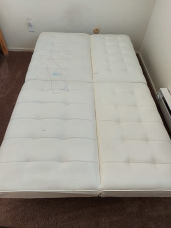 White leather sofa bed free 1