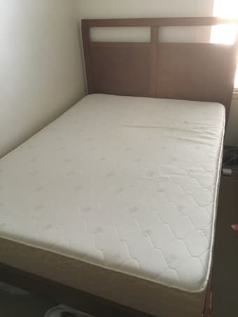 Memory foam full size bed with wooden frame 1