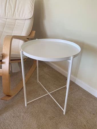 Like New White Ikea Side Table 3