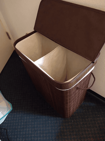 dark bamboo double hamper 3