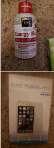 energy shot, iphone screen protector, whiteboard, umbrella, yogamat 2