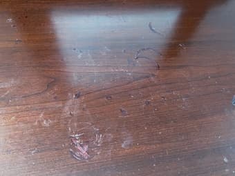 Dark Cherry Vanity Desk W/ Mirror 2