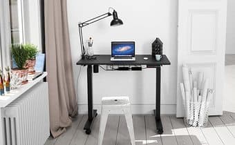 Black adjustable (electronic) standing + sitting desk 1