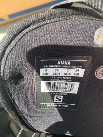 LIKE NEW -Black Salomon KIANA Snowboard Boots - Size 7/Euro 38 Womens 1