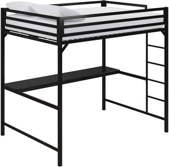 MOVING: Metal Full Loft Bed Frame with Desk, Black, Space Saving 1