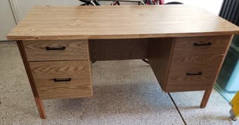Desk with built-in file drawers 1