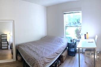 Full size bed frame + comfy foam mattress $75 OBO 1