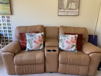 Leather Reclining Couch 2