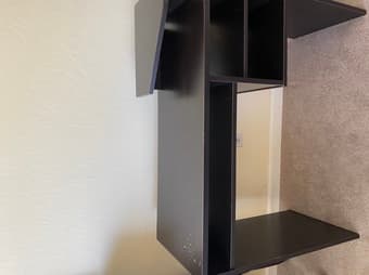 Desk with Built-in Monitor Stand and Shelves 3