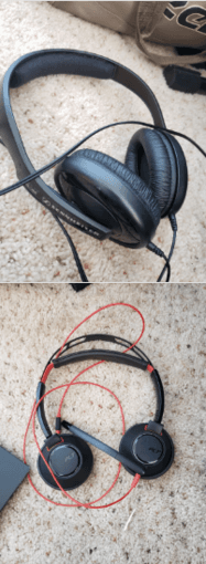 sennheiser & plantronics headsets + mic, amazon alexa speaker, vr stuf 1