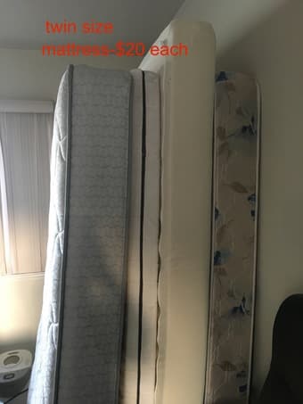 full and twins size mattress, fold table 1