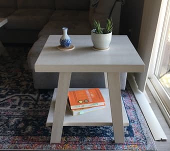 White Wood Side End Table with Storage 1