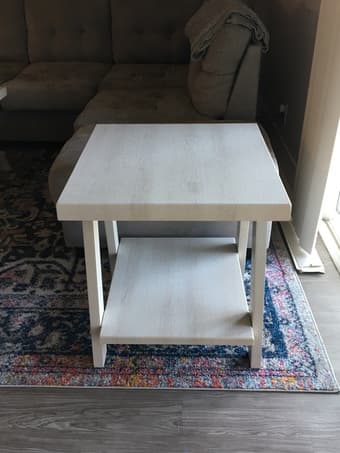 White Wood Side End Table with Storage 3