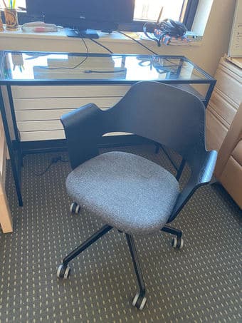 Compact IKEA desk and office chair 1