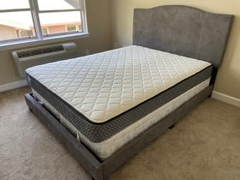 Queen mattress + full bed frame + platform bed 2