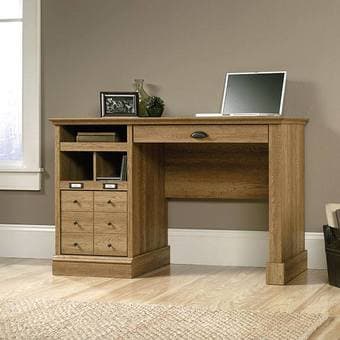 [Like New] Study Desk: SAUDER Barrister Collection Desk in Scribed Oak 2