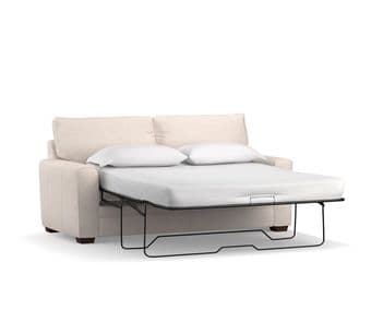 Pottery Barn Upholstered Suede Memory Foam Sleeper Sofa 3