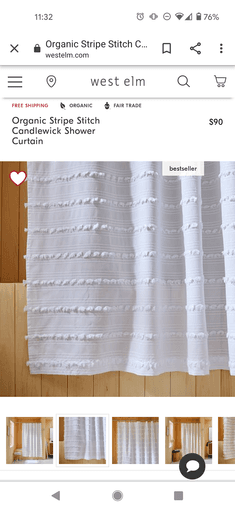 New/Unopened *West Elm* Modern White *Shower Curtain* 2