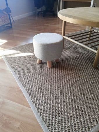 Coffee table+ rug + 2 OTTOMAN seats pouf 3
