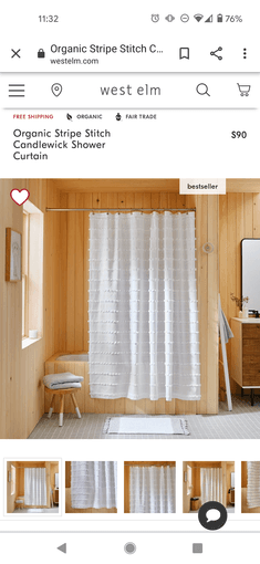 50% OFF West Elm SHOWER CURTAIN (new) 1